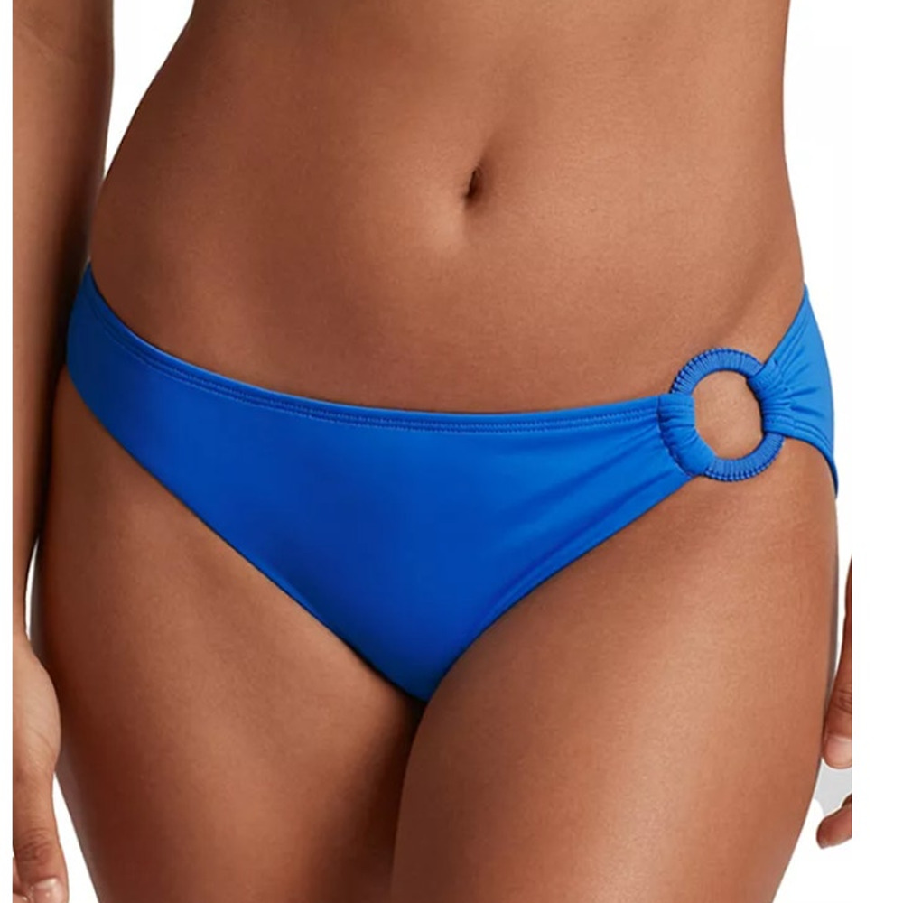 LAUREN RALPH LAUREN Macrame-Ring Hipster Bikini Bottoms Size 8 Blue NWT